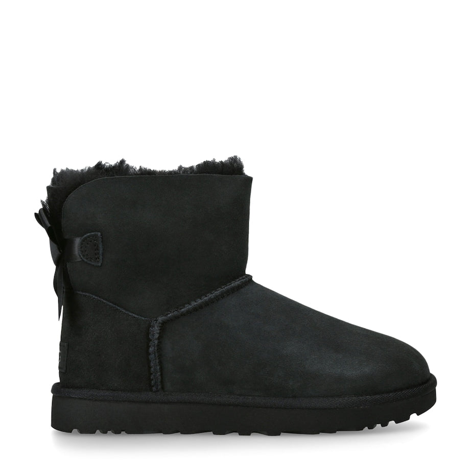 UGG Black Suede Mini Bailey Bow II