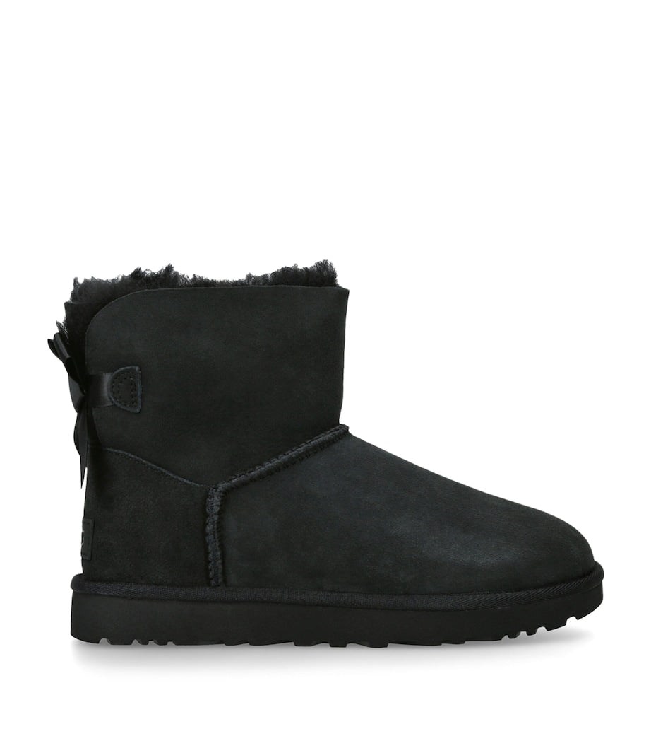 UGG Black Suede Mini Bailey Bow II