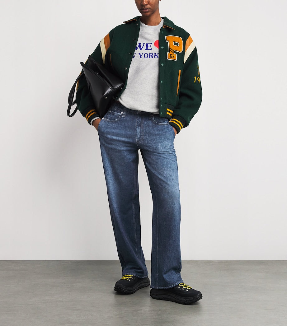 Rag & Bone Blue Miramar Low-Rise Wide-Leg Jeans