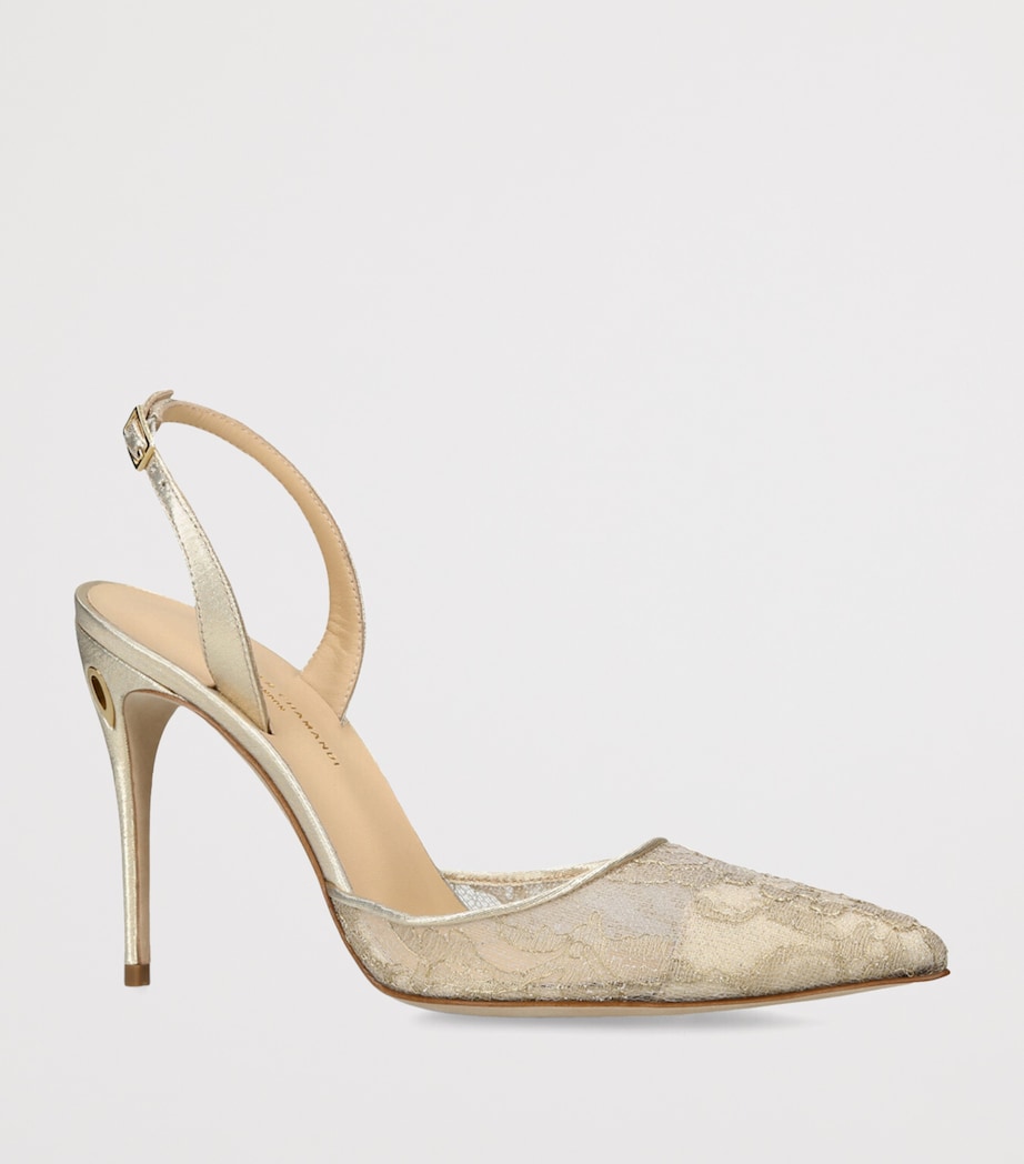 Jennifer Chamandi Lace Vittorio Slingback Heels 105
