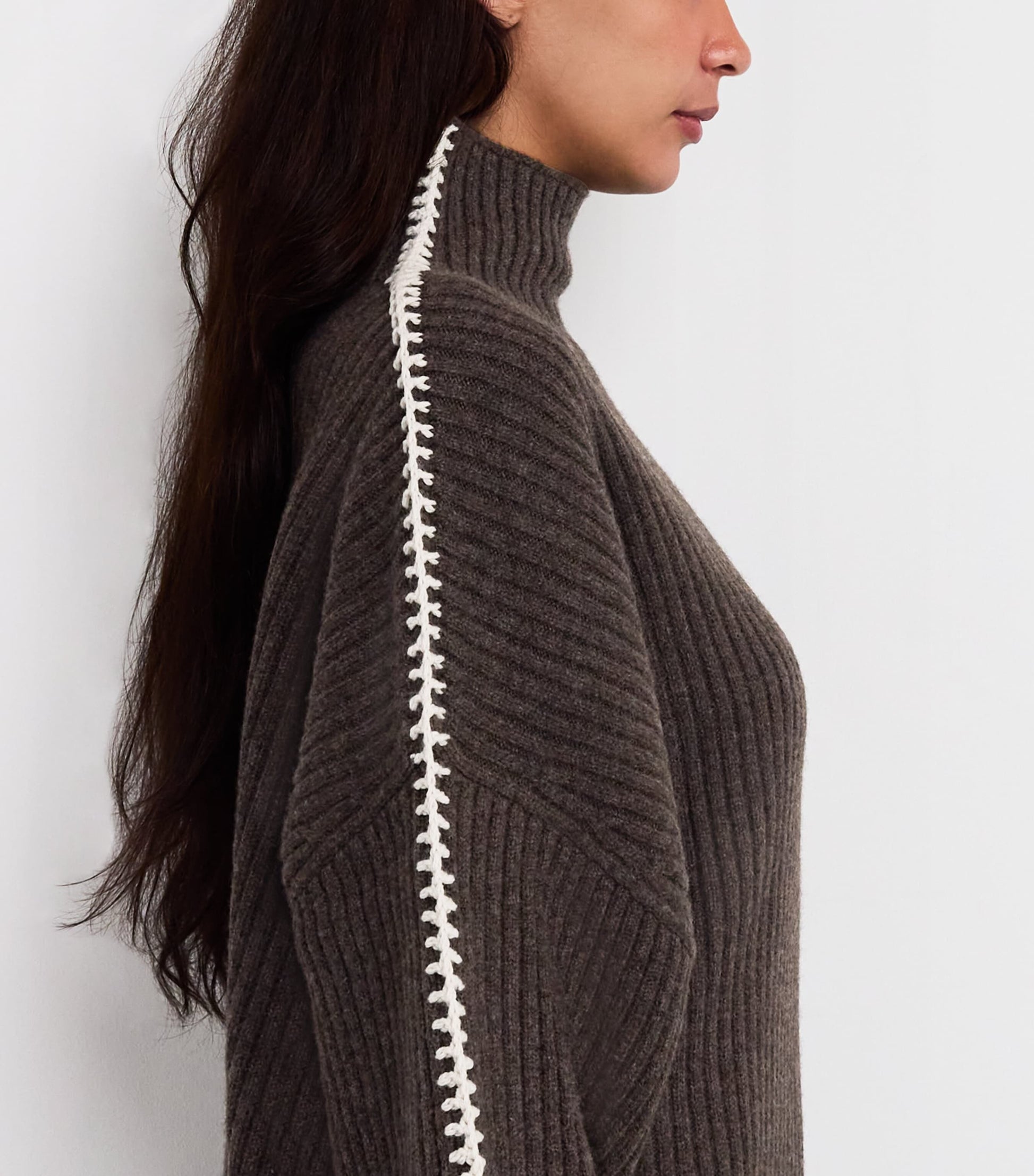 Wool Ingrid Rollneck Sweater Brown