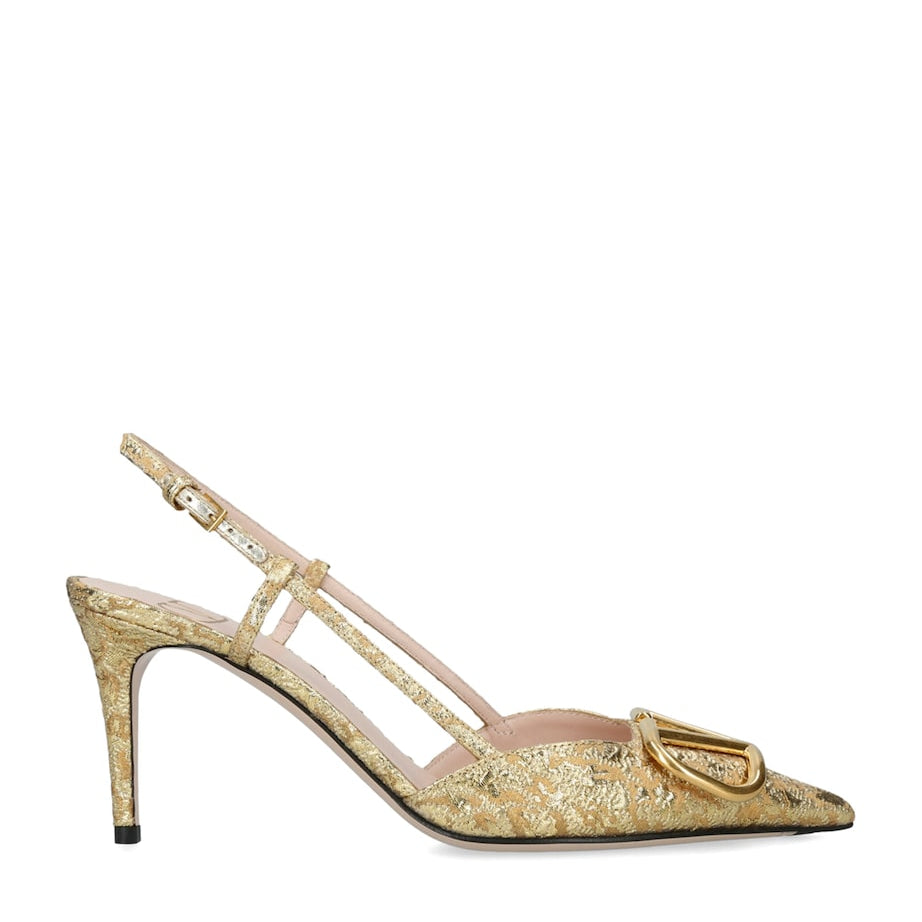 Valentino Garavani Jacquard VLogo Slingback Pumps 80