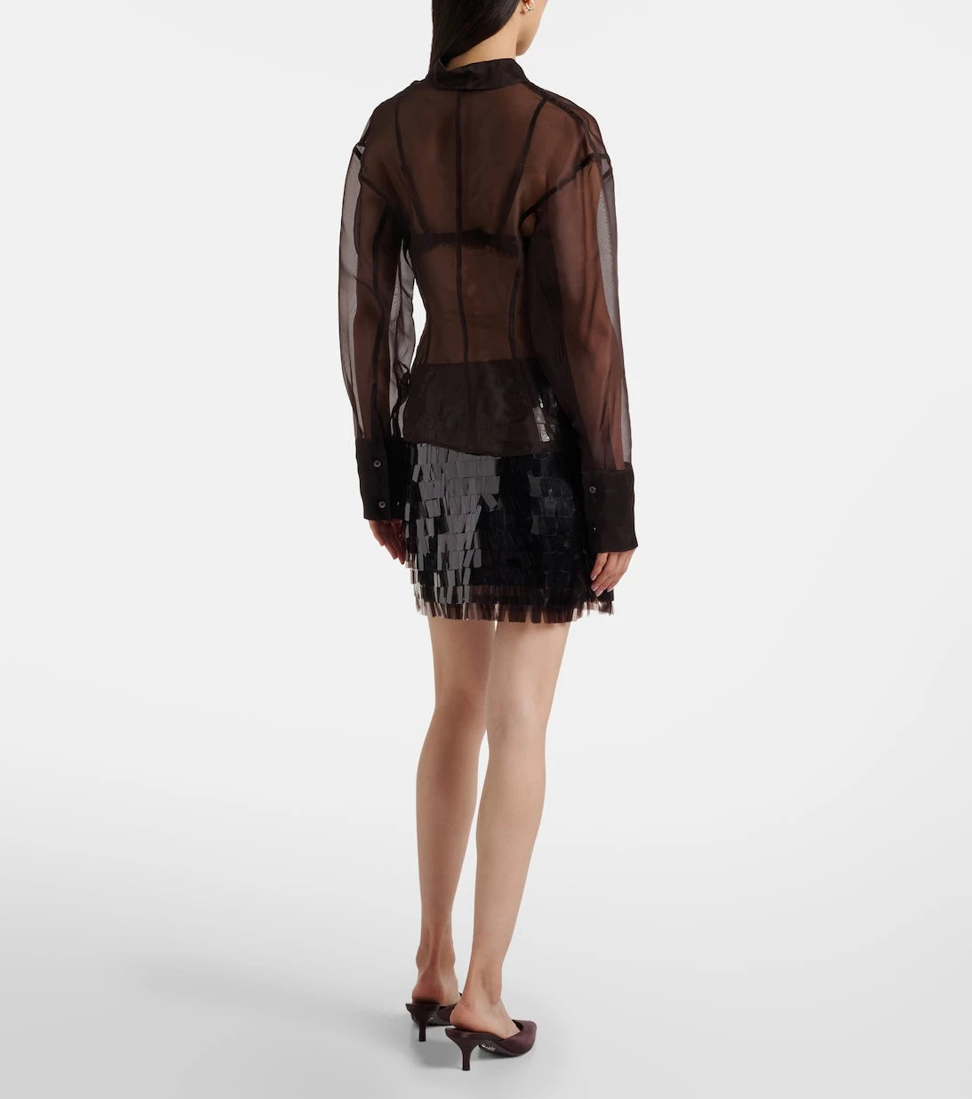 Staud - Aida sheer silk organza shirt