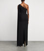 Roland Mouret Black Crystal One-Shoulder Gown