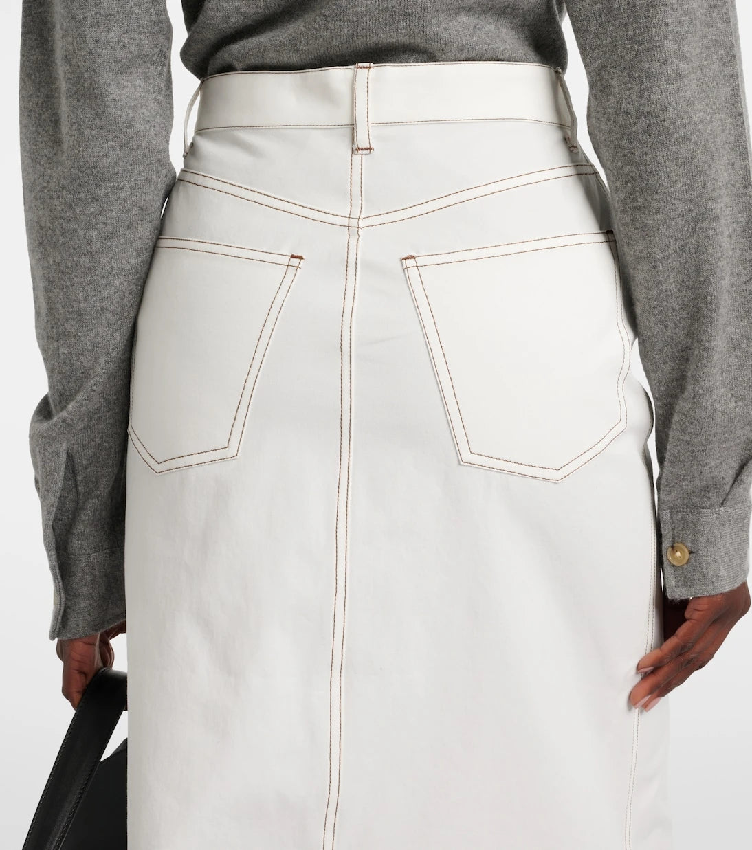 Toteme - High-rise denim midi skirt