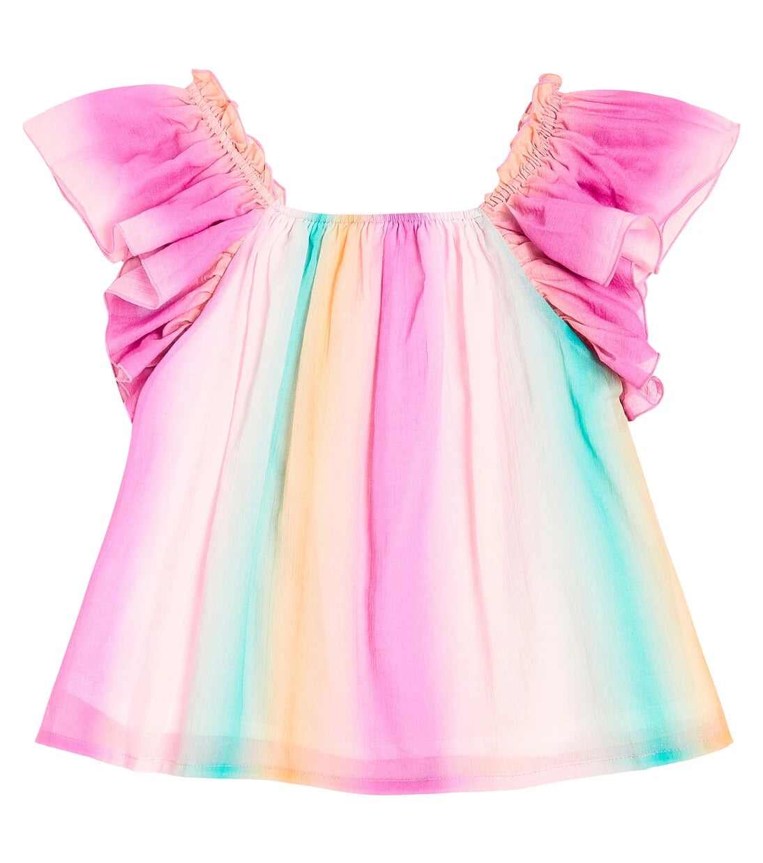 Chloé Kids - بلوزة قطنية مكشكشة