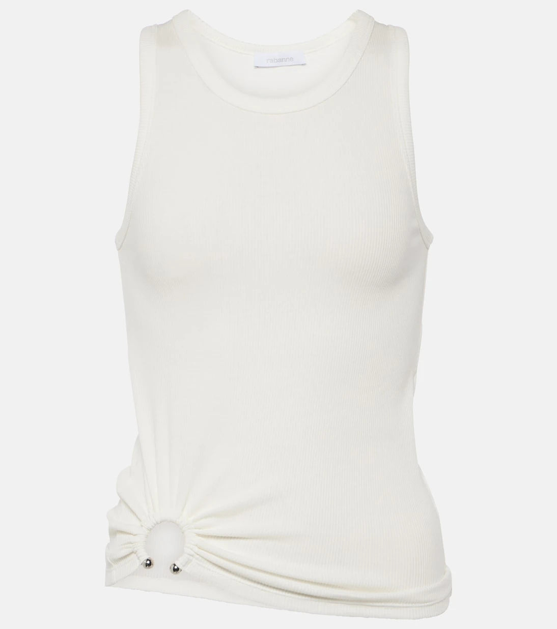 Rabanne - Ring-detail cotton-blend jersey tank top