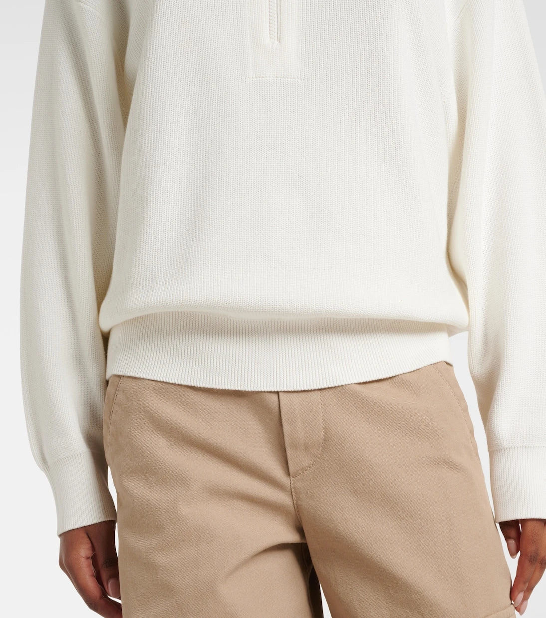 Brunello Cucinelli - Monili oversized cotton half-zip sweater