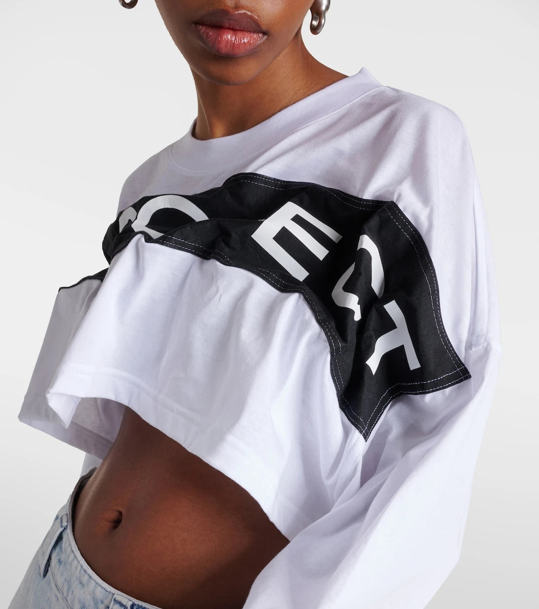 Y/Project - Logo cotton jersey crop top