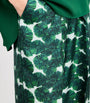 Max Mara Green Silk Printed Trousers