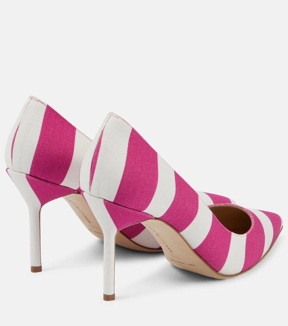 Manolo Blahnik - BB 90 striped canvas pumps