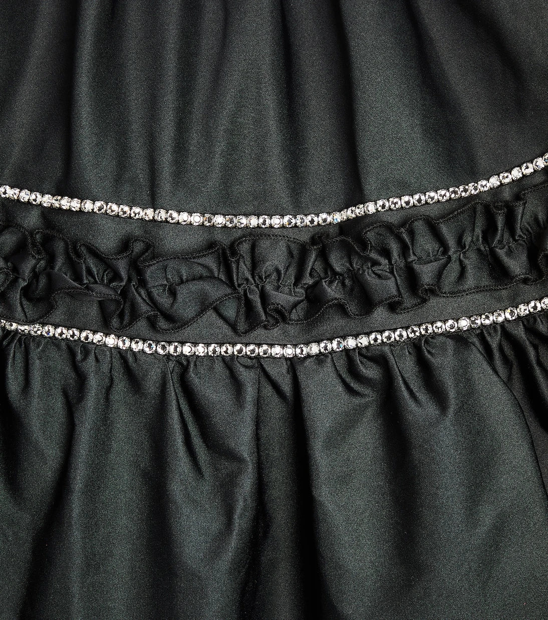 Monnalisa - Ruffle-trimmed embellished satin dress