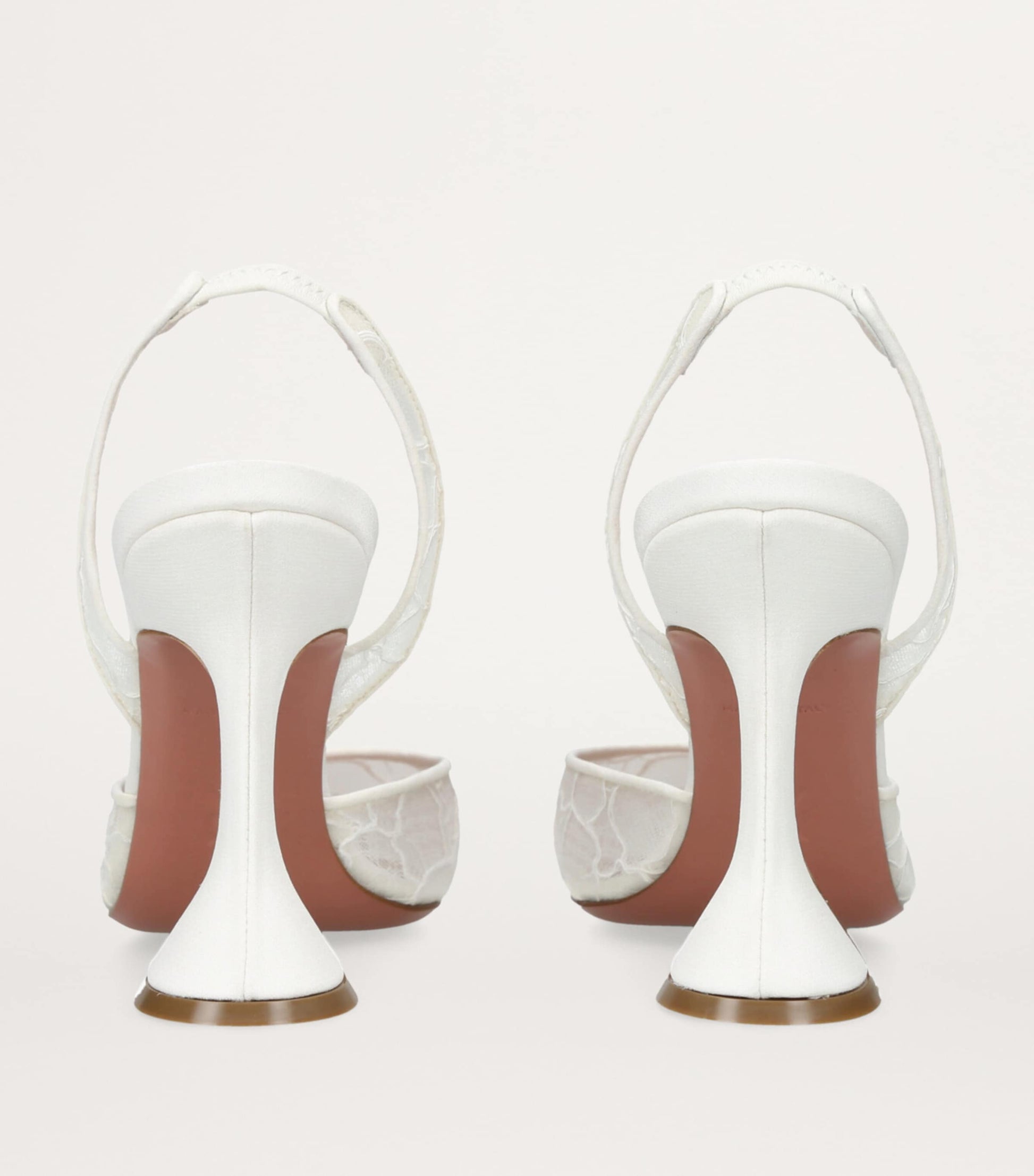Amina Muaddi White Lace Holli Slingback Heels 95