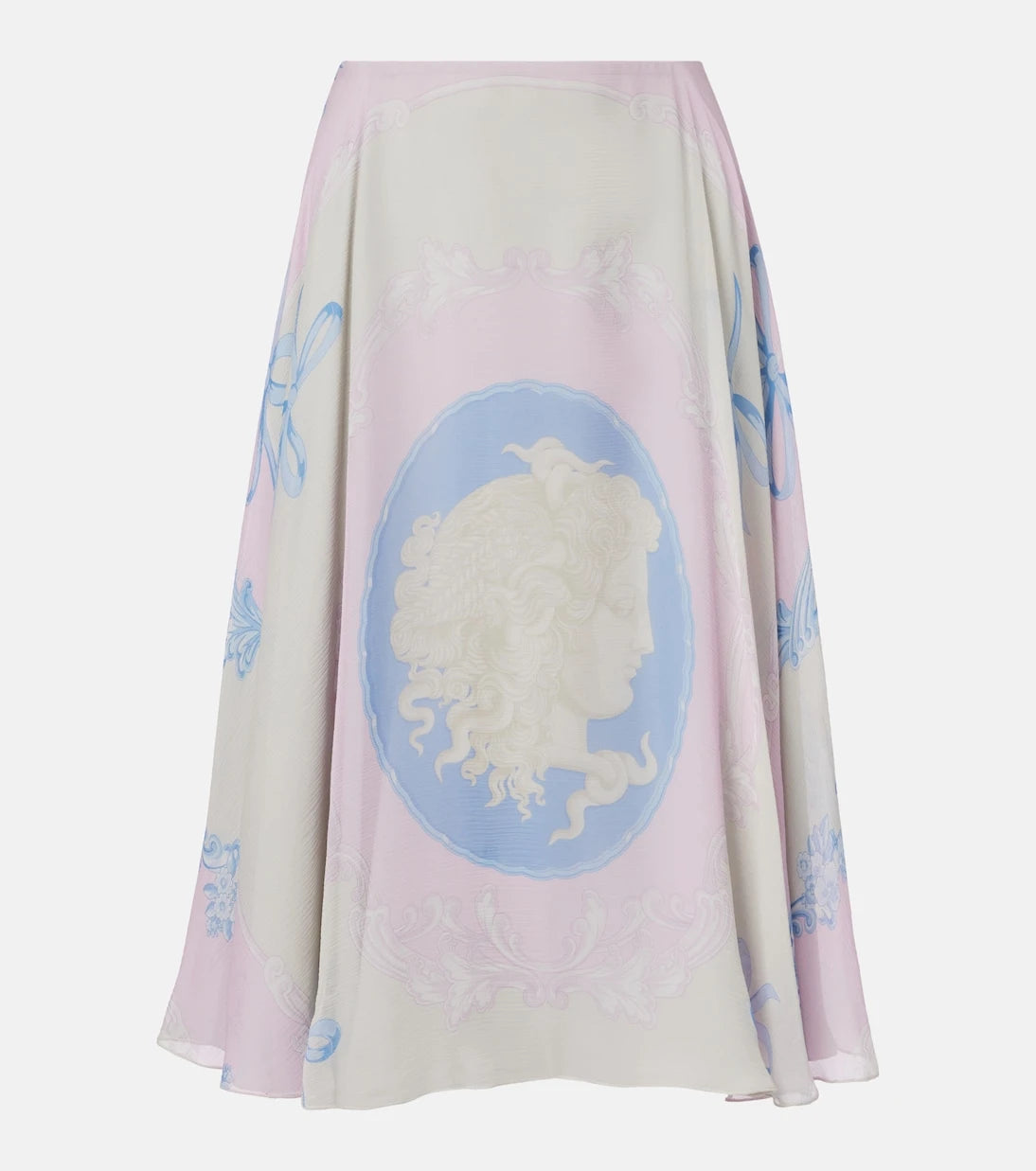 Versace - Medusa Cameo silk crêpe midi skirt