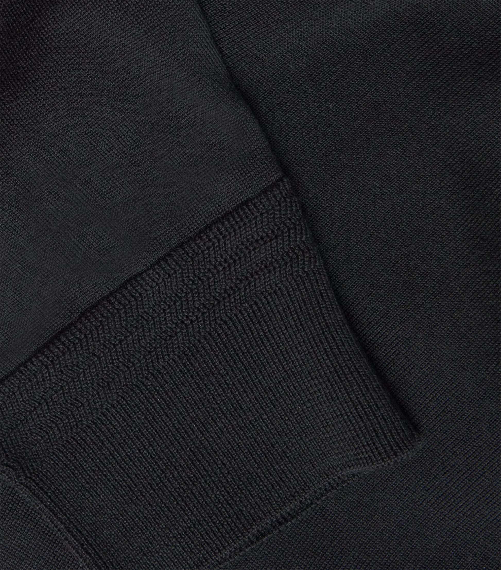 Barena Black Merino Knit Polo Shirt
