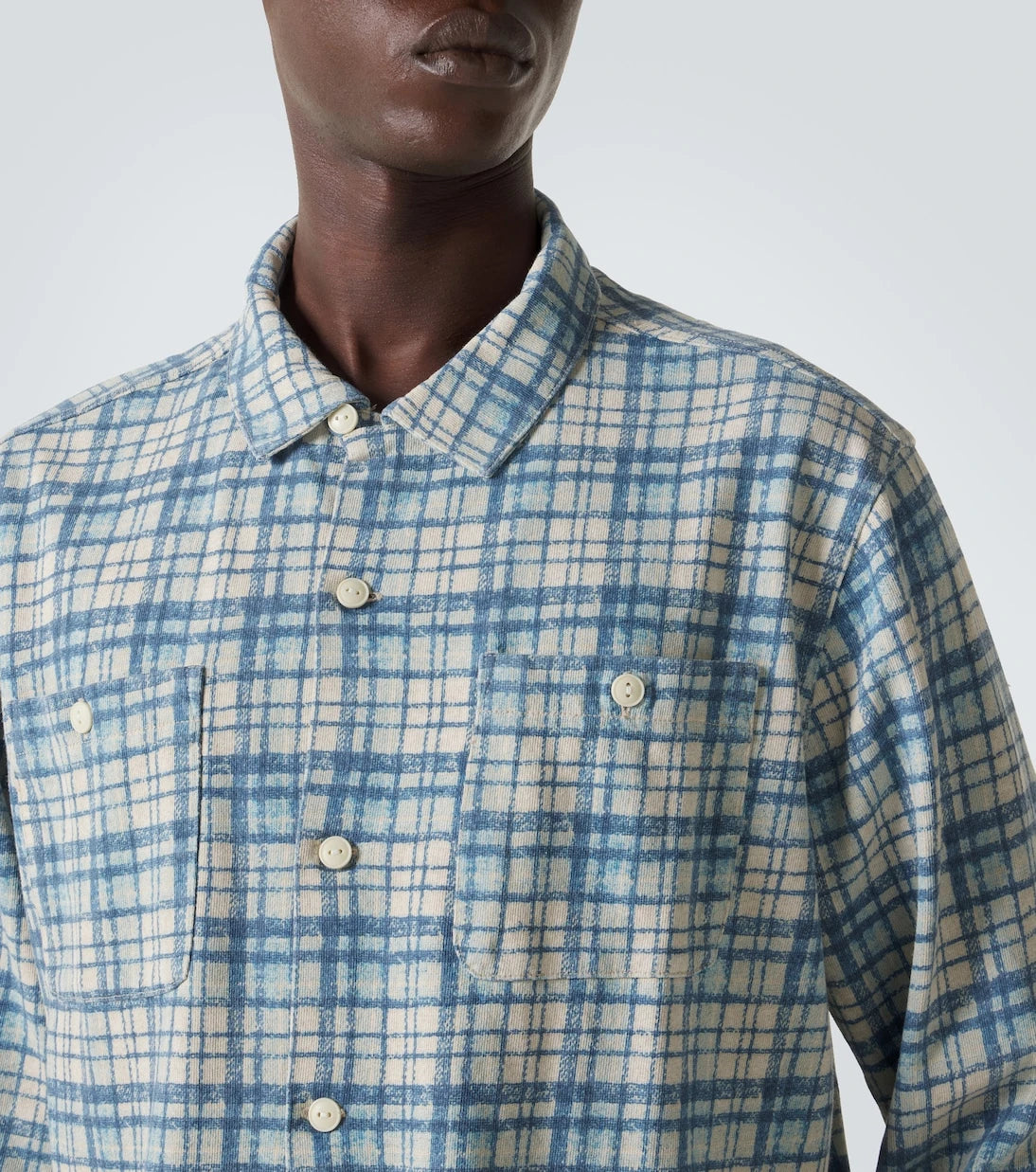 RRL - Plaid cotton and linen jersey shirt