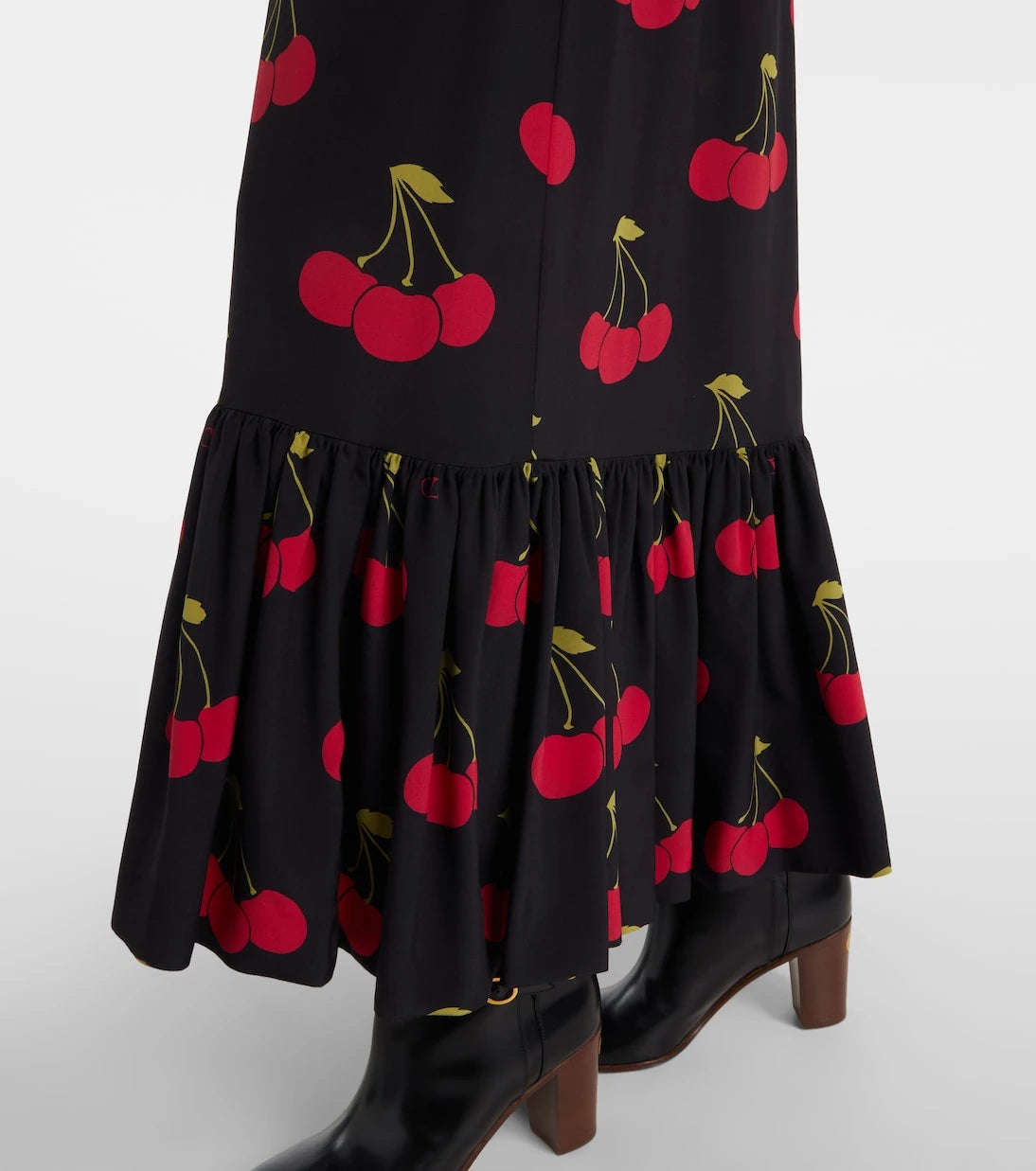 Valentino - Printed silk maxi skirt