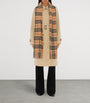 Beige Cashmere Check Scarf