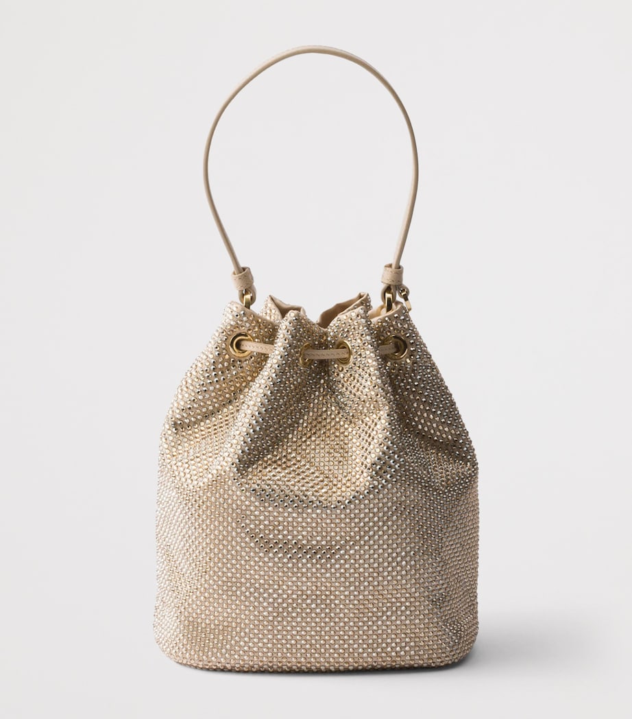 Mini Satin Crystal-Studded Pouch