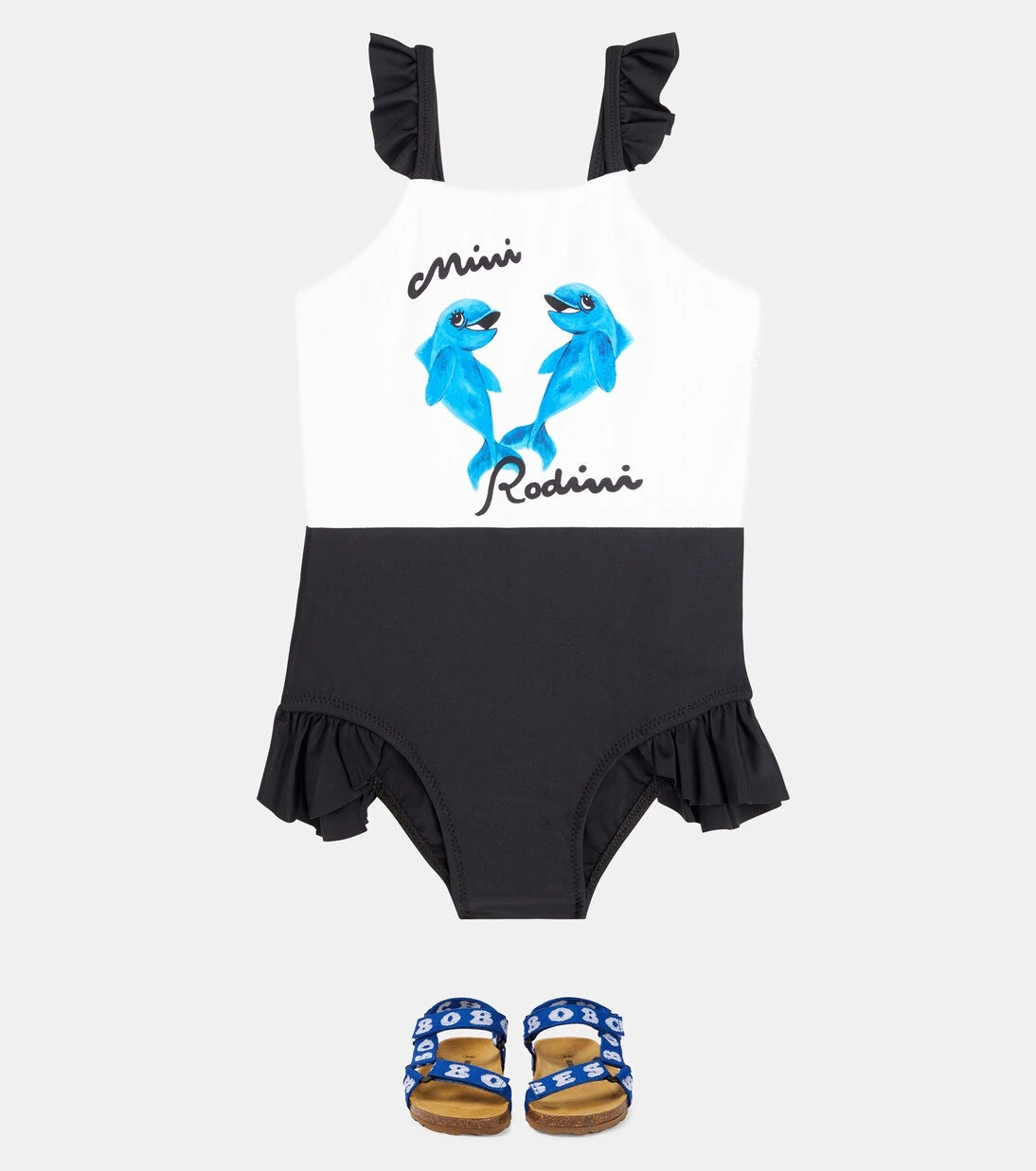 Mini Rodini - Dolphins ruffled swimsuit