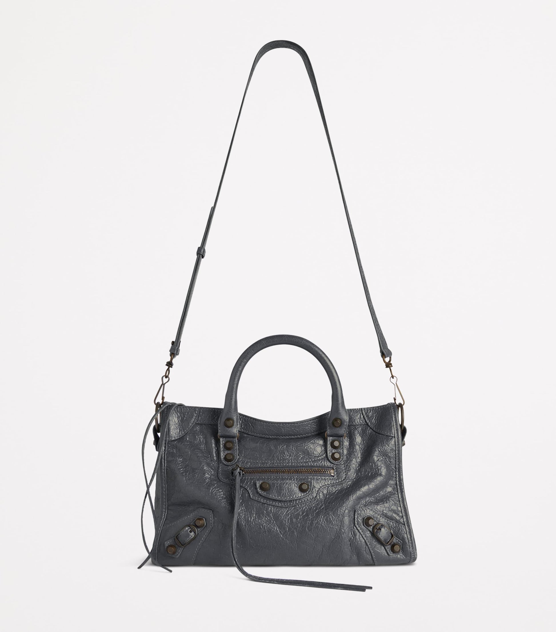 Balenciaga Grey Small Leather Le City Top-Handle Bag