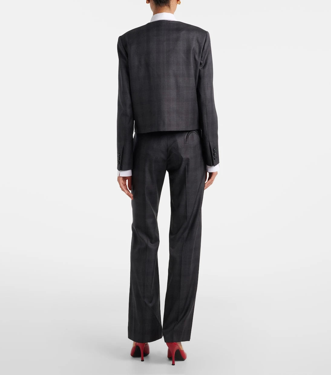 Blazé Milano - Lundy checked virgin wool flared pants
