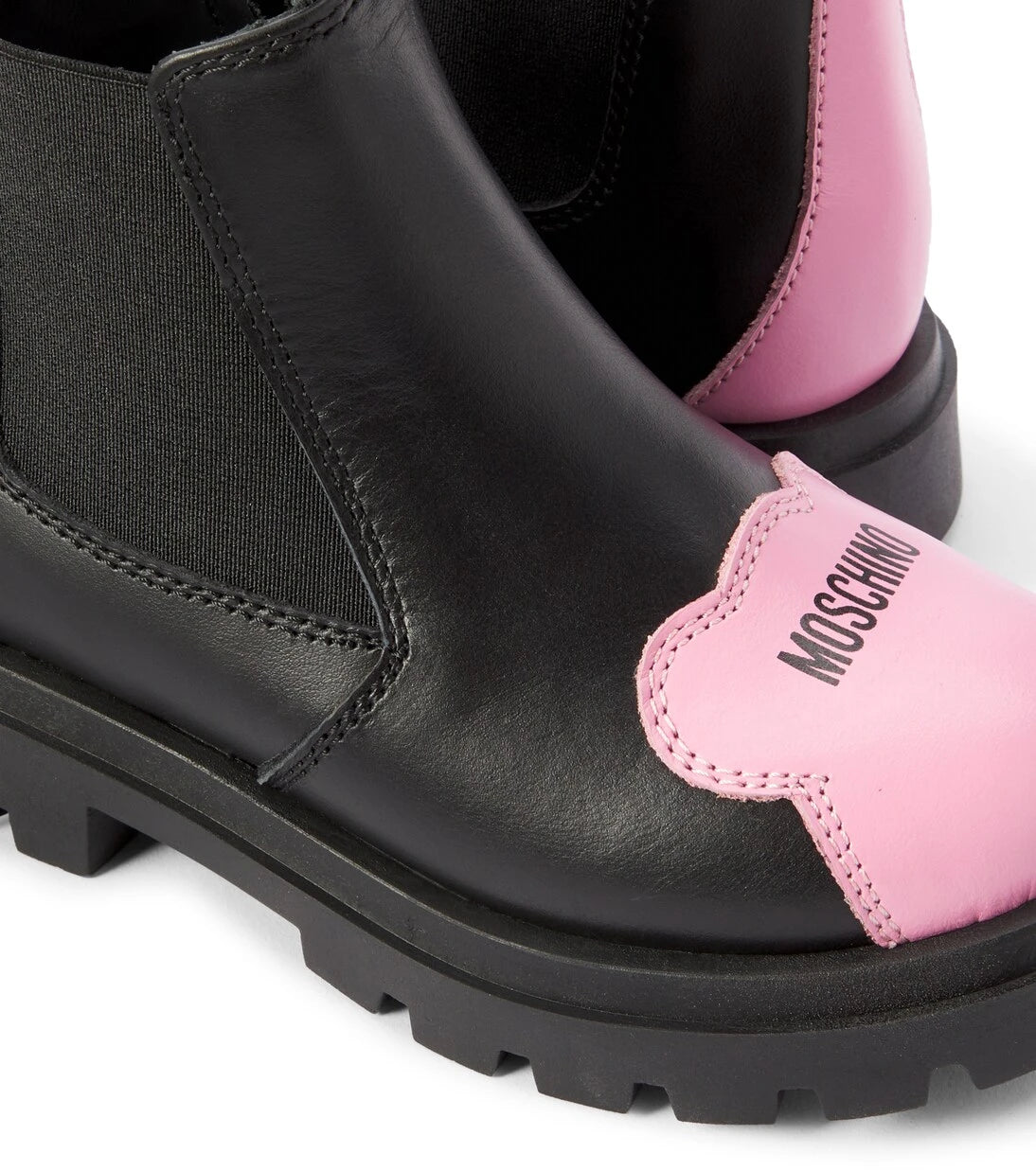 Moschino Kids - أحذية جلدية برقبة