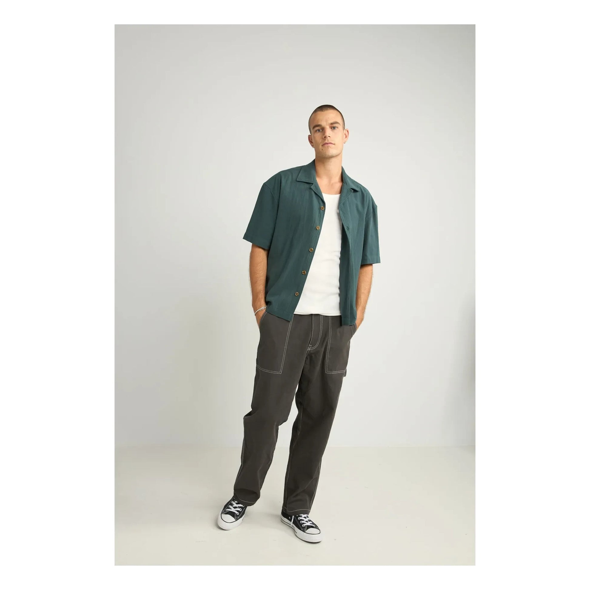 Rhythm - Relaxed Textured Shirt | Green