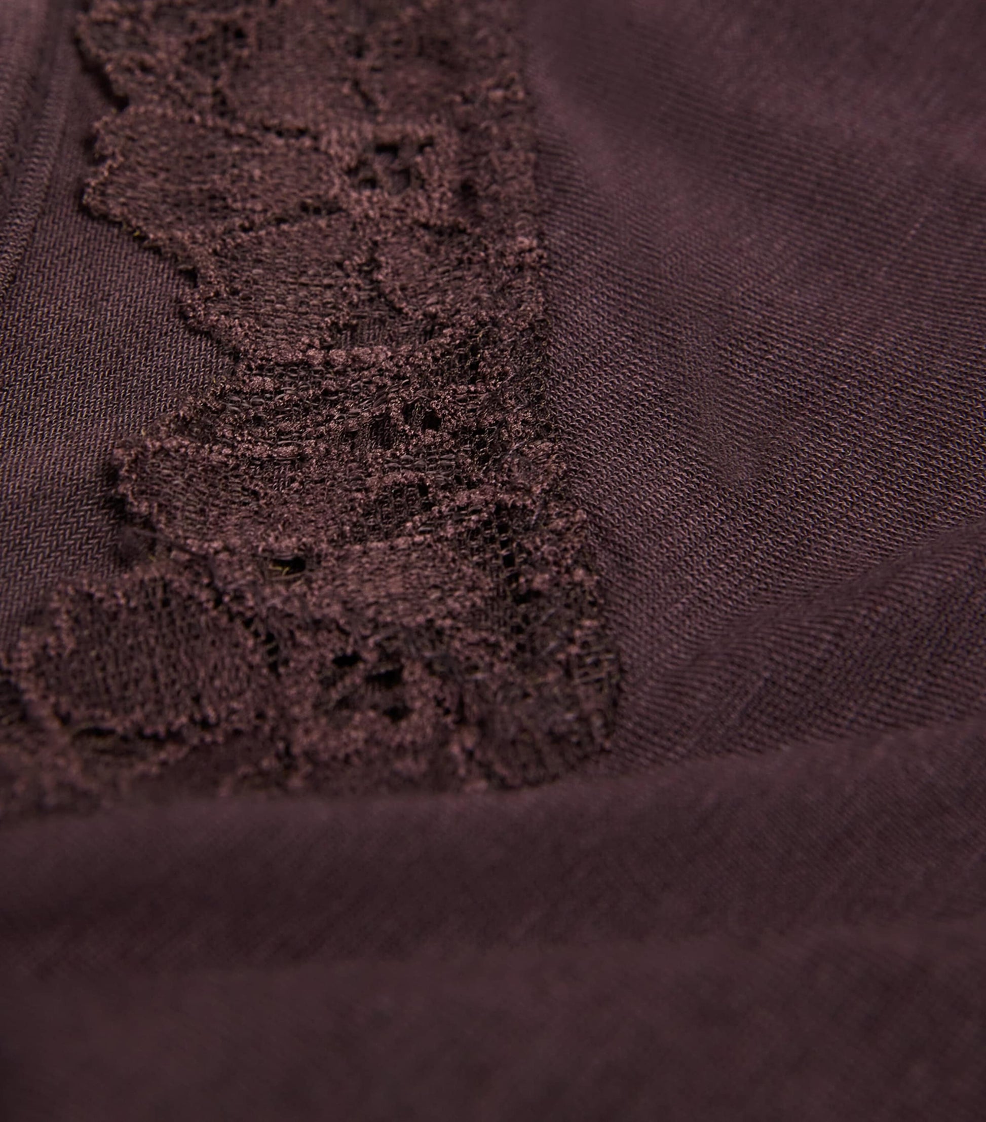 Burgundy Sheer Modal Lace Camisole