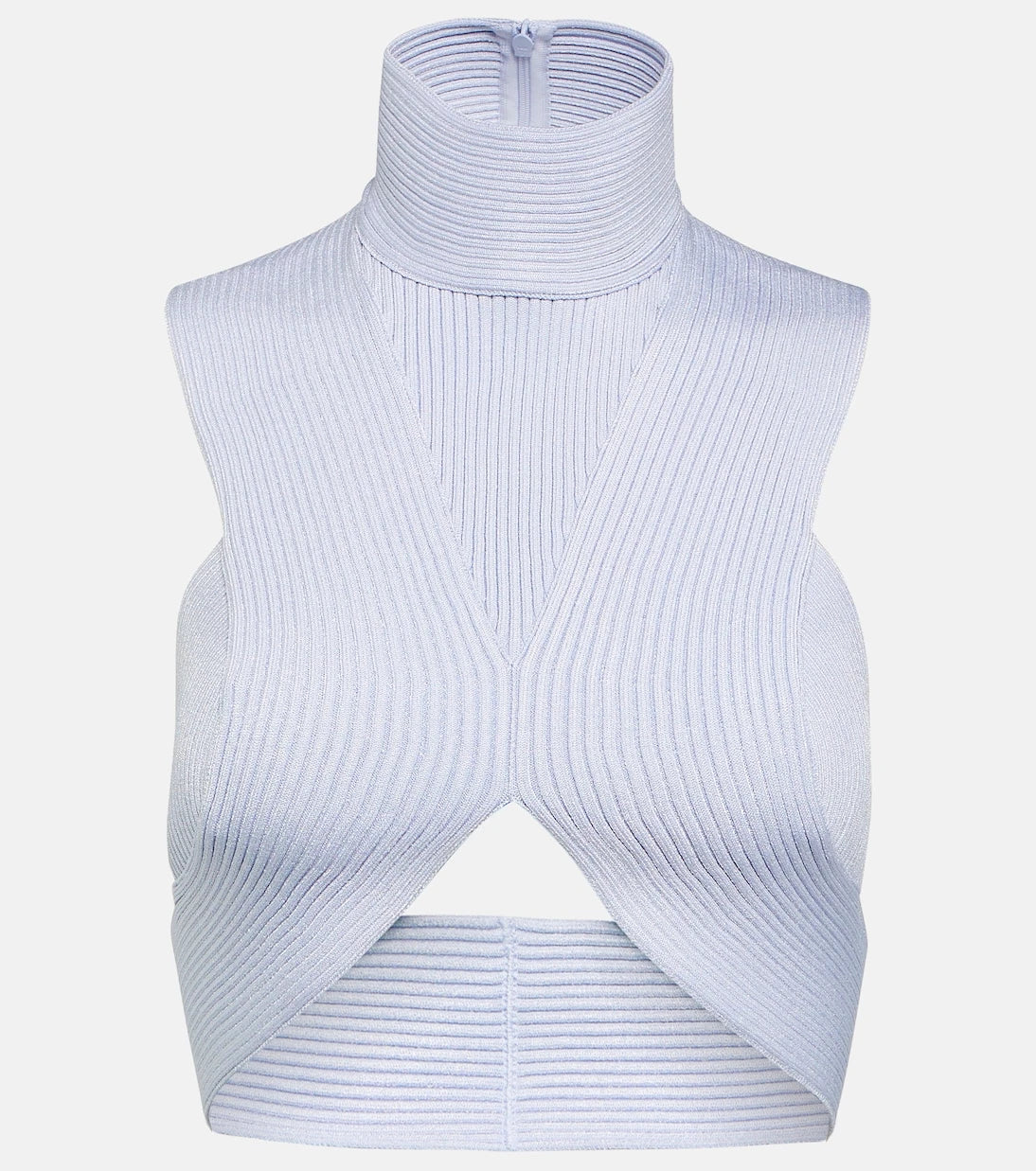 Alaïa - توب قصير بنسيج مضلع