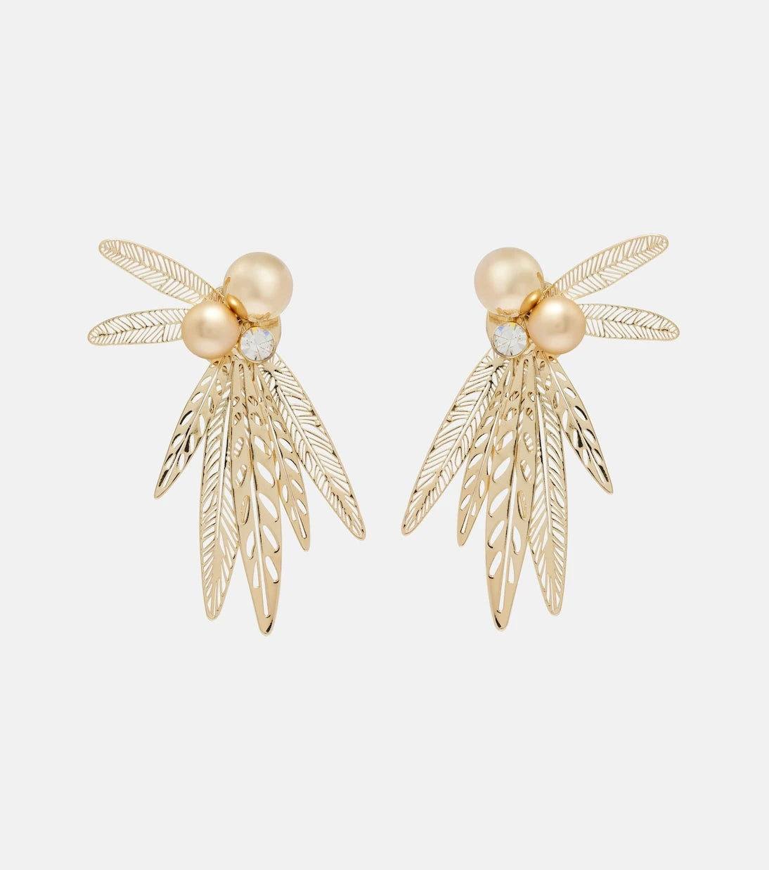 Carolina Herrera - Crystal-embellished clip-on earrings