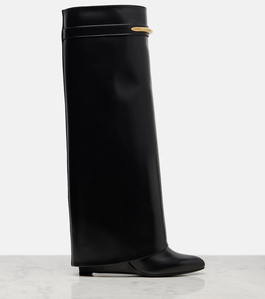 Givenchy - Shark 95 leather knee-high boots