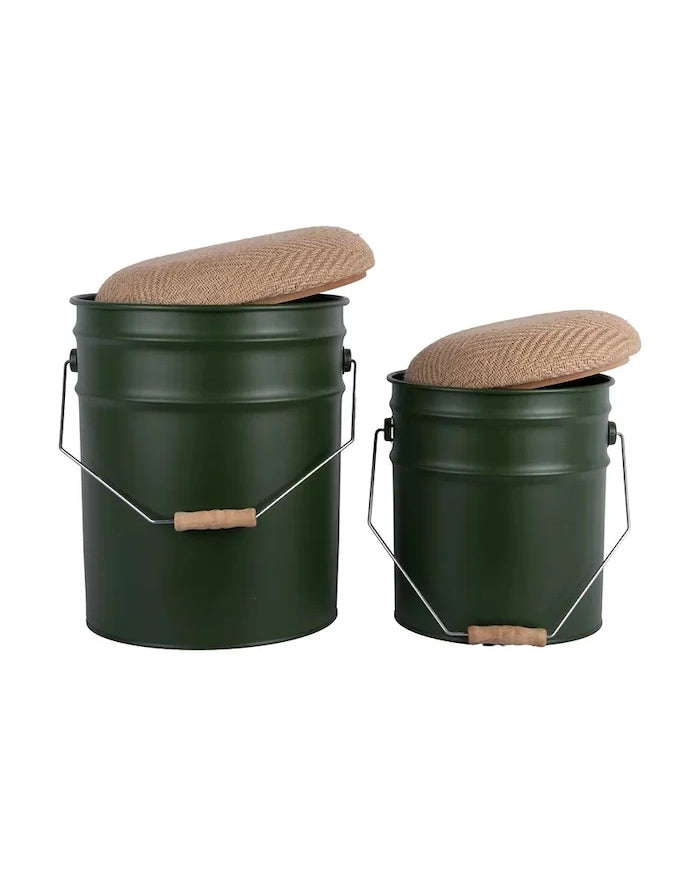 Depolama alanlı tabure Leitmotiv Buckets 39 x 31 cm (2 adet)