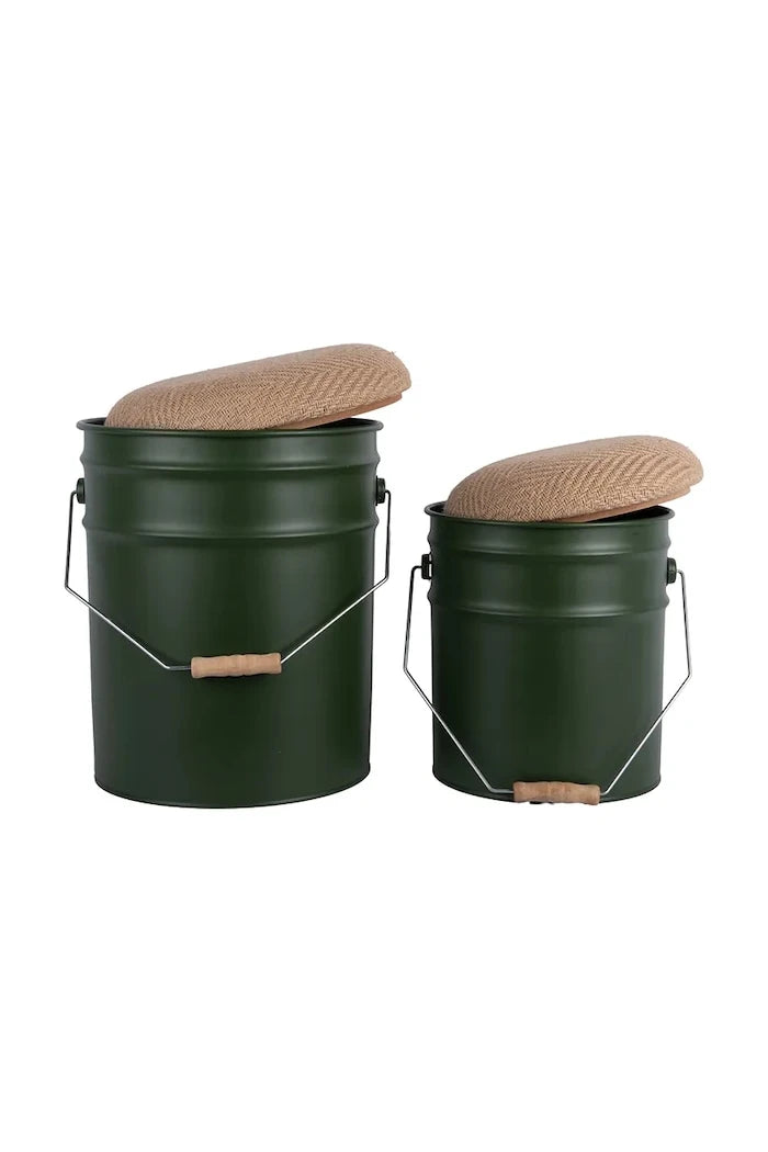 Depolama alanlı tabure Leitmotiv Buckets 39 x 31 cm (2 adet)
