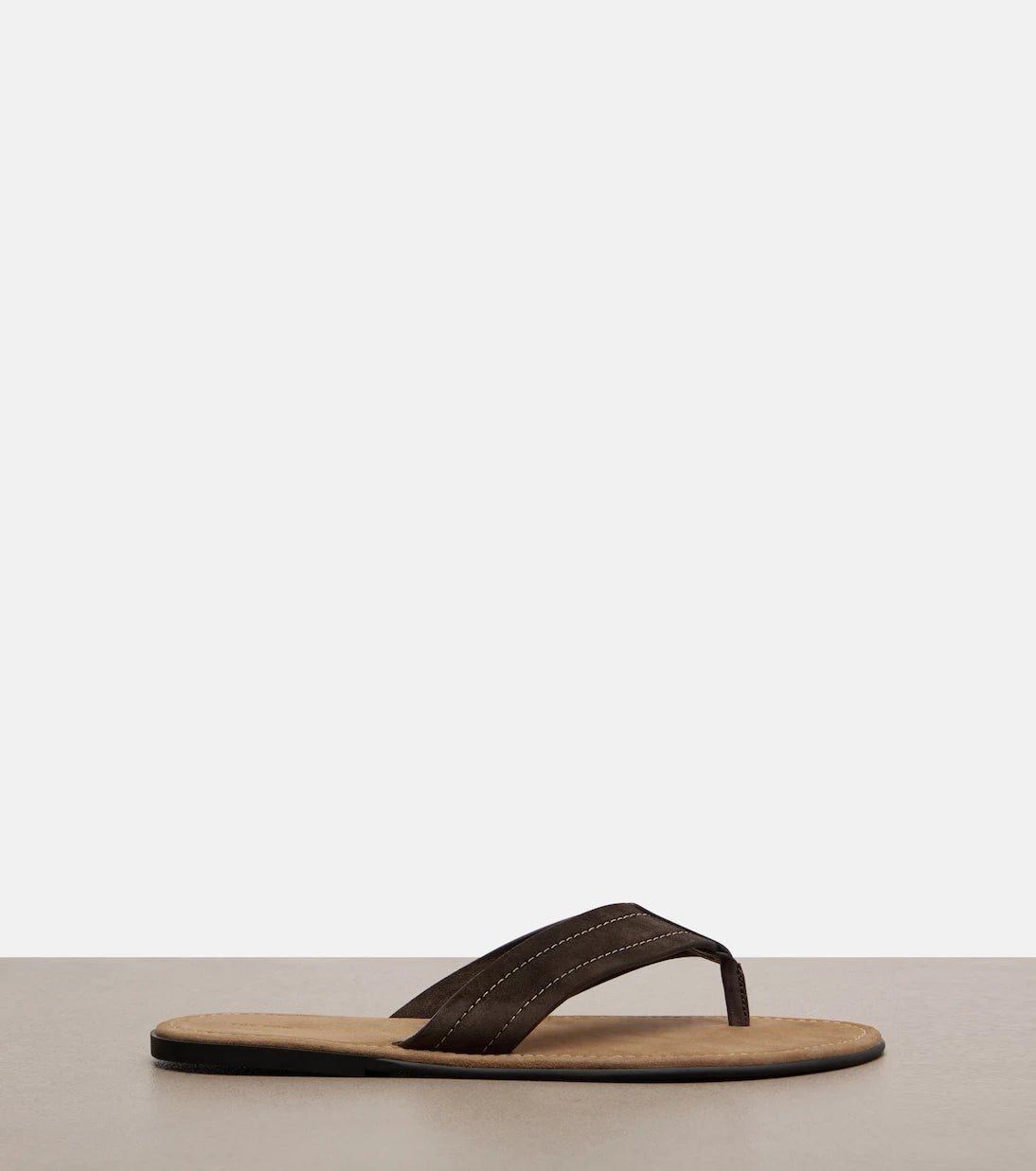 The Row - Beach leather-trimmed suede thong sandals
