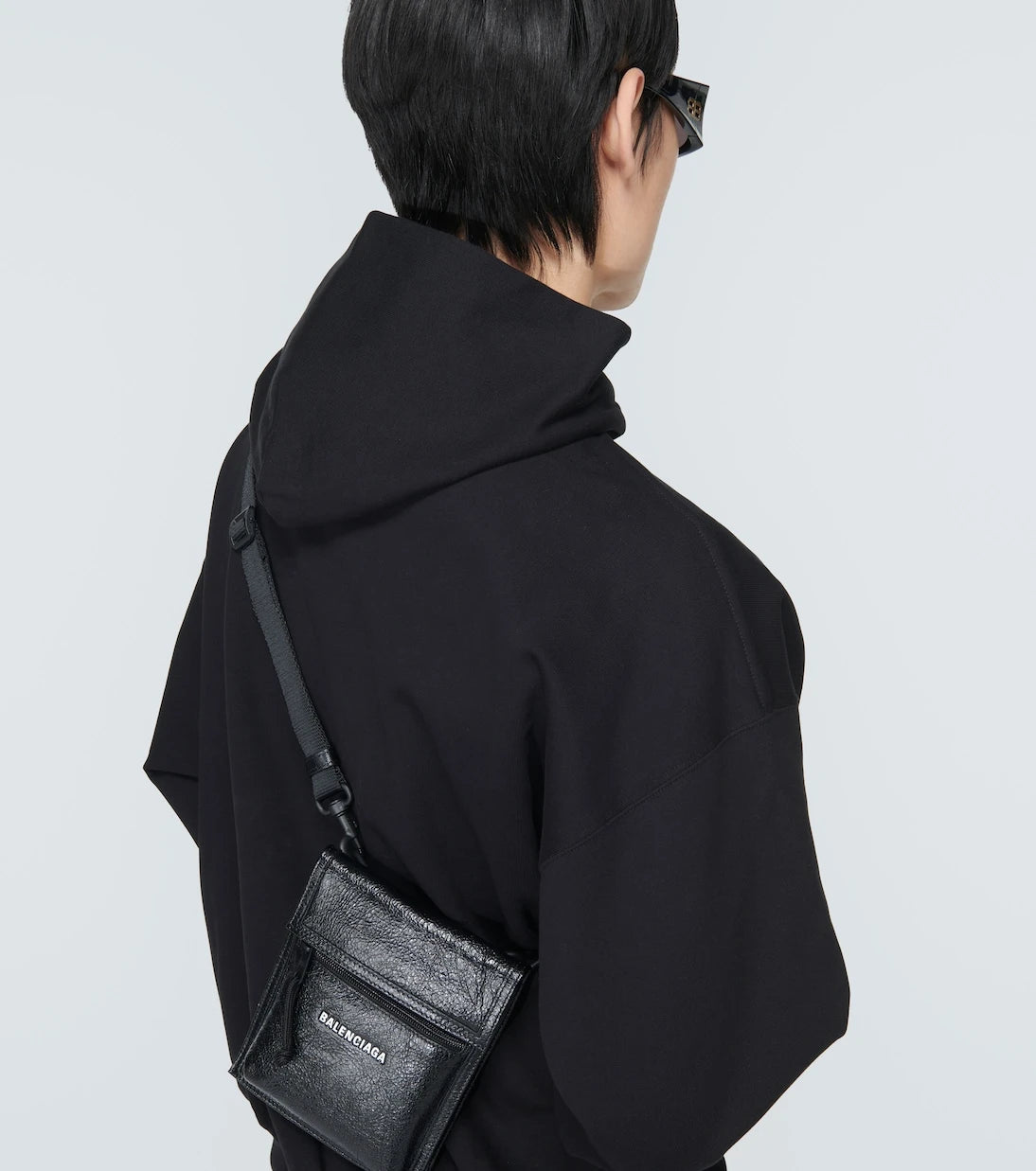 Balenciaga - Explorer leather pouch with strap