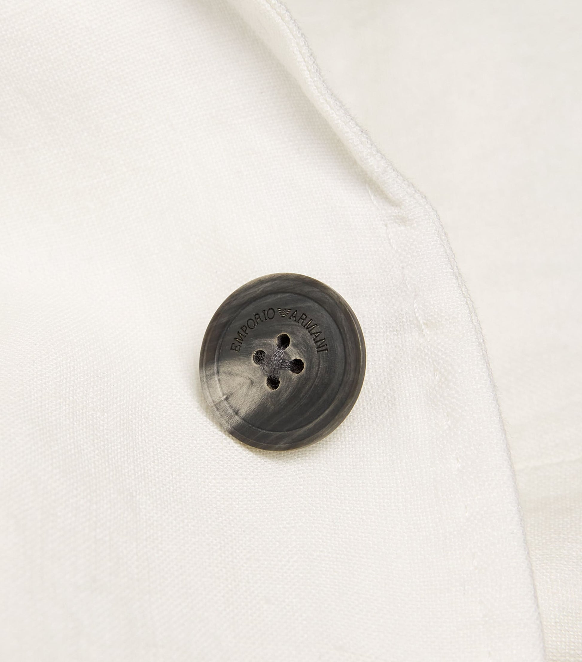 White Linen Single-Breasted Blazer