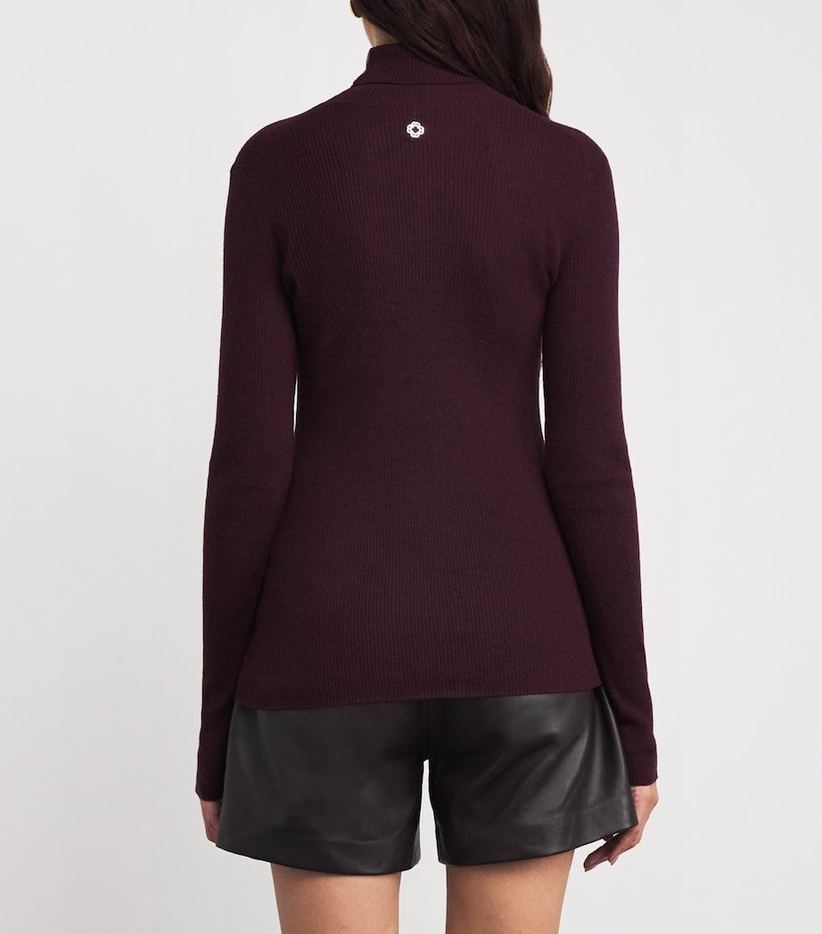 Maje Red Wool-Silk Rollneck Sweater