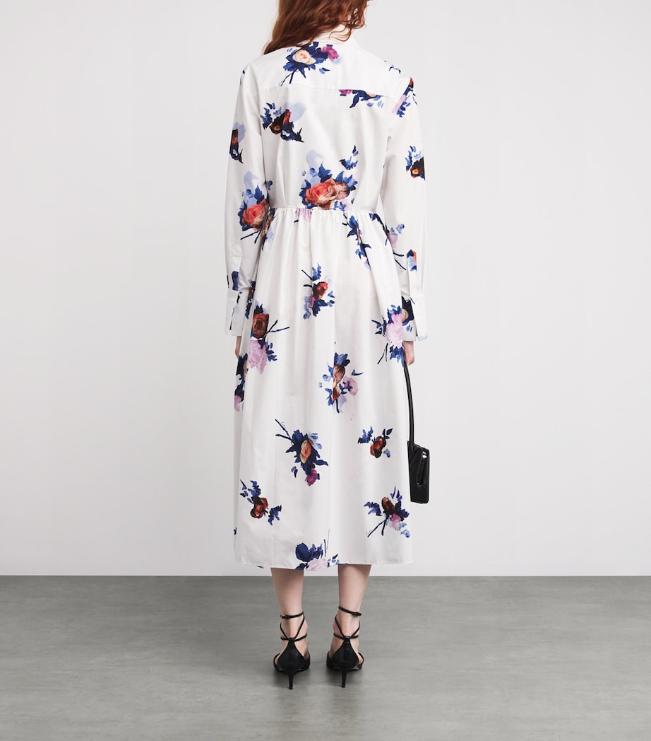 Floral Print Midi Shirt Dress