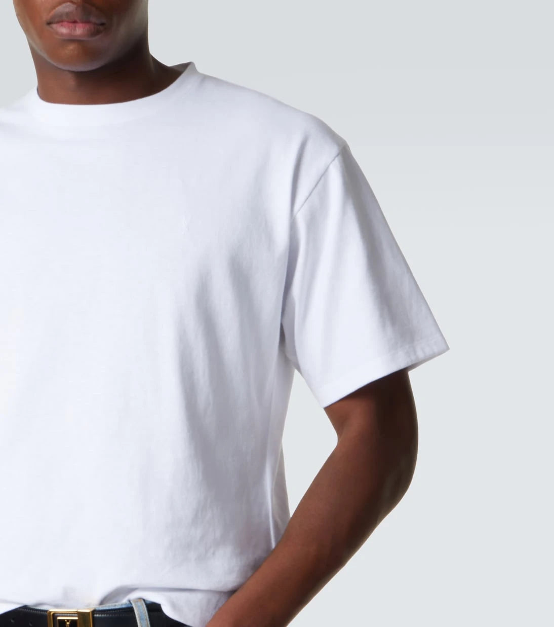Saint Laurent - Cropped cotton jersey T-shirt