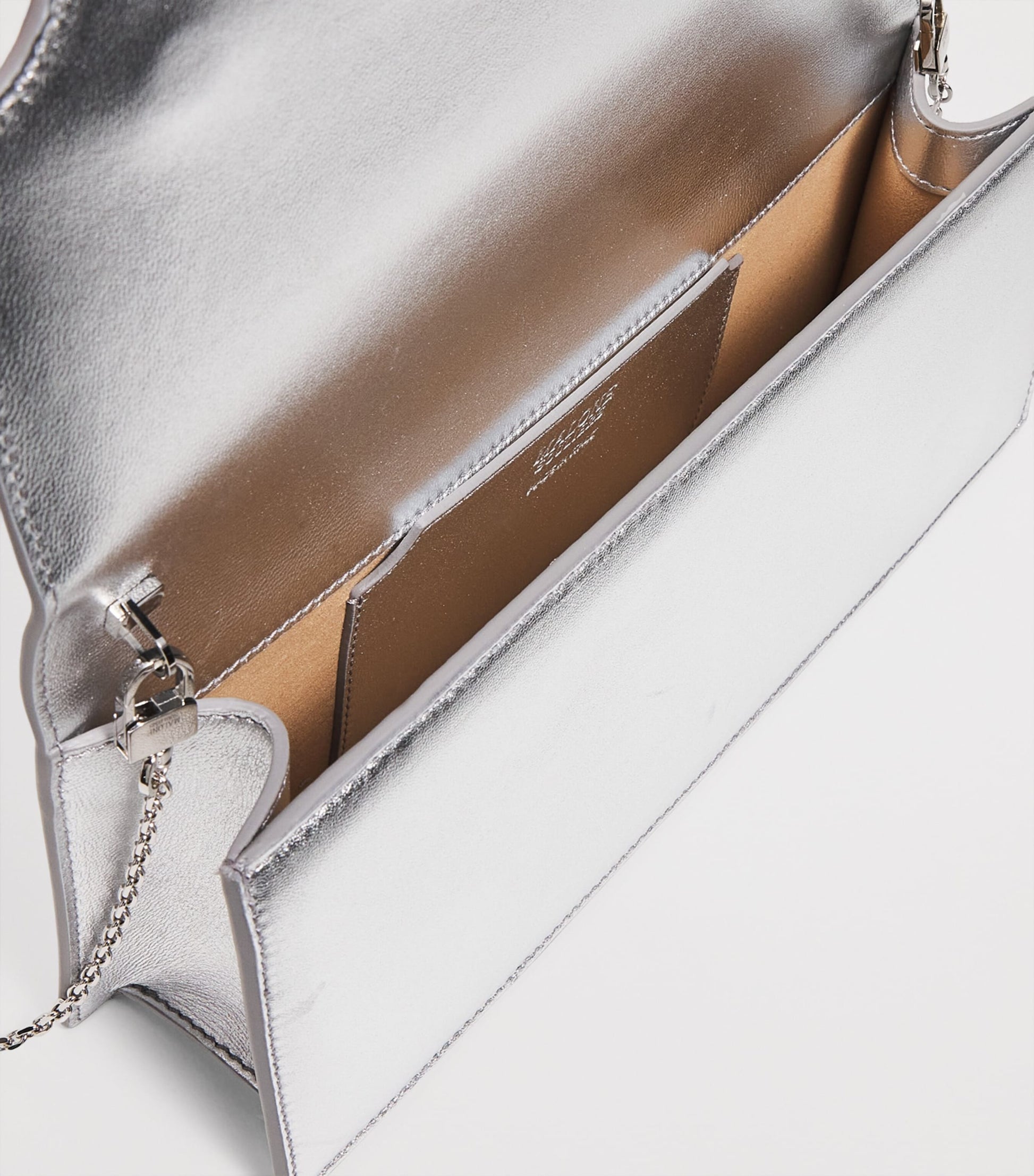 Malone Souliers Silver Leather Vivien Clutch Bag