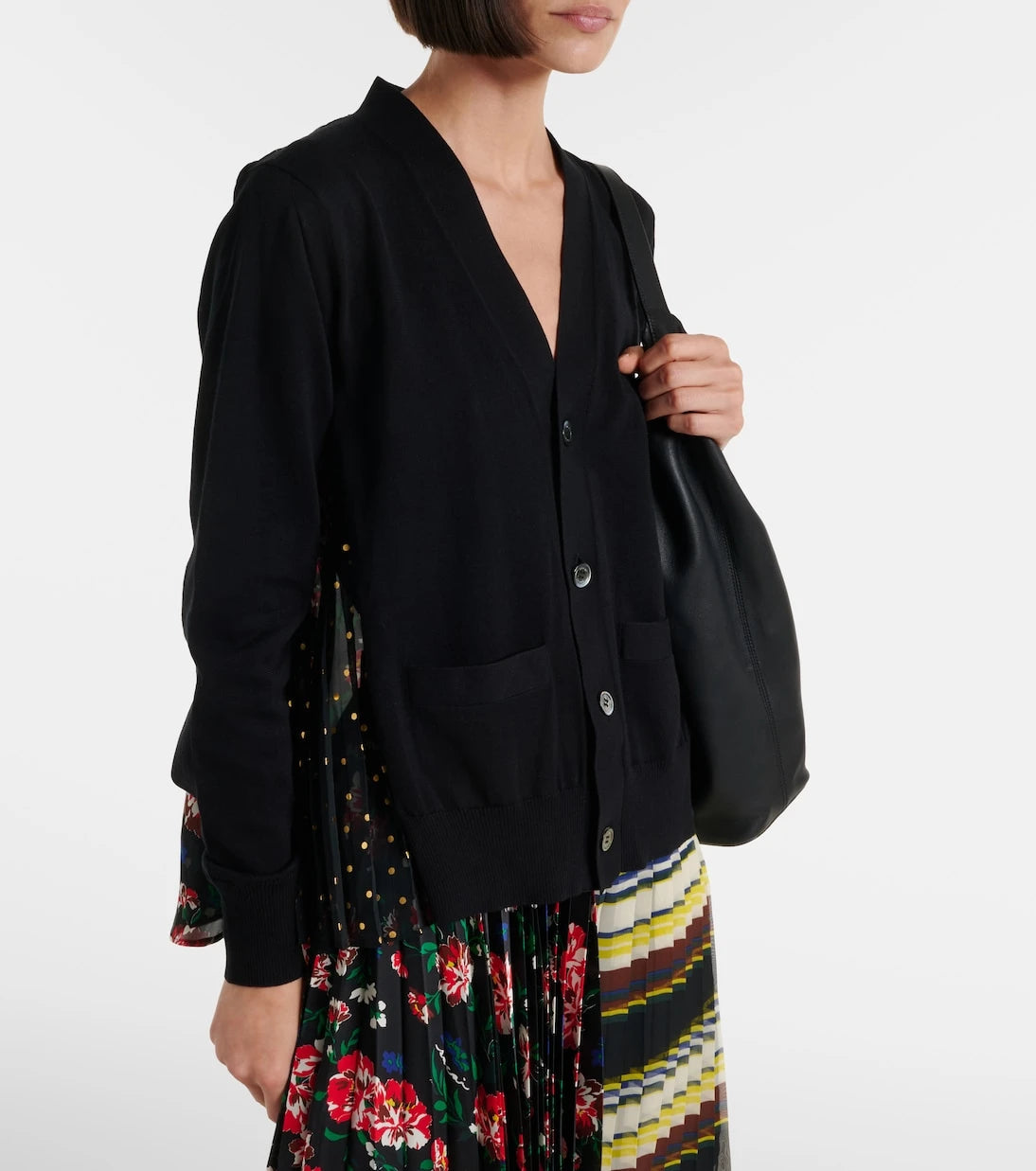 Sacai - Printed cotton cardigan