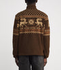 Brown Fleece Fair Isle Quarter-Zip Sweatshirt