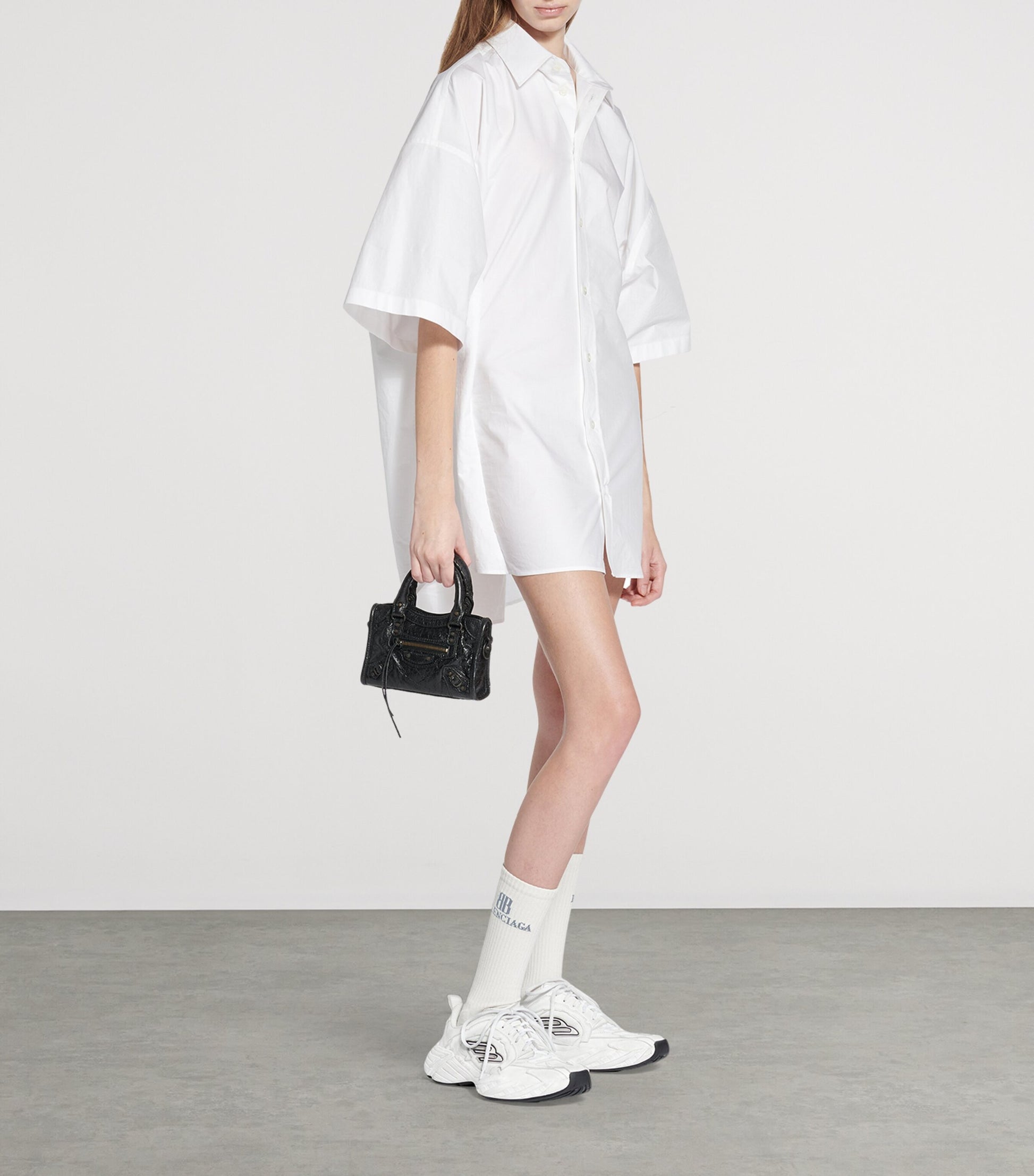 Balenciaga Black Nano Leather Le City Top-Handle Bag