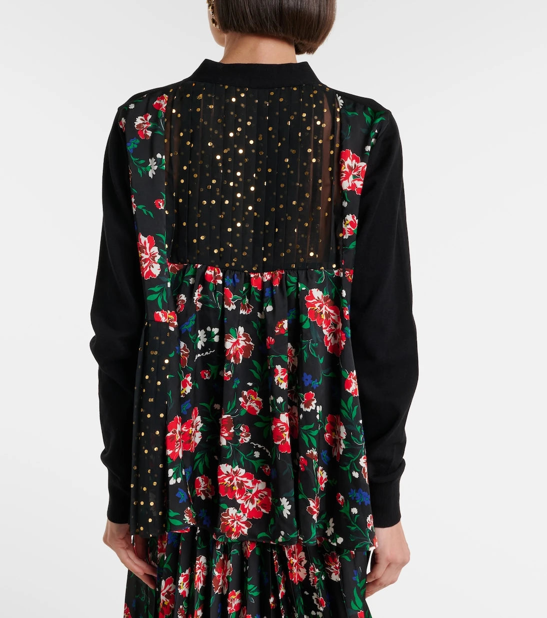 Sacai - Printed cotton cardigan