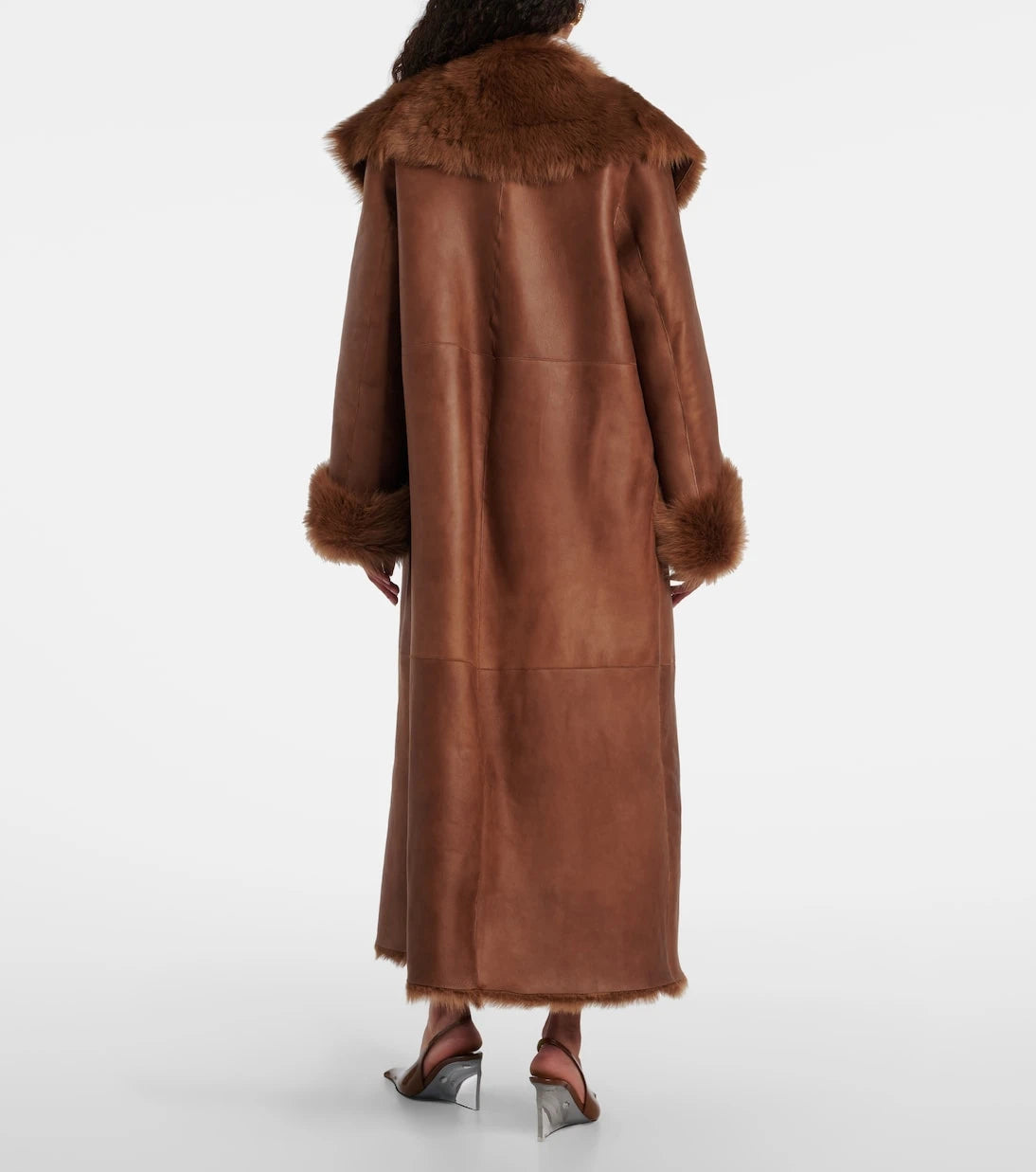 Nour Hammour - Marlene leather and shearling coat