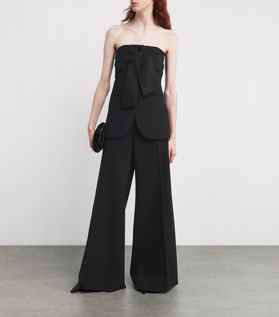 Black Virgin Wool Strapless Waistcoat