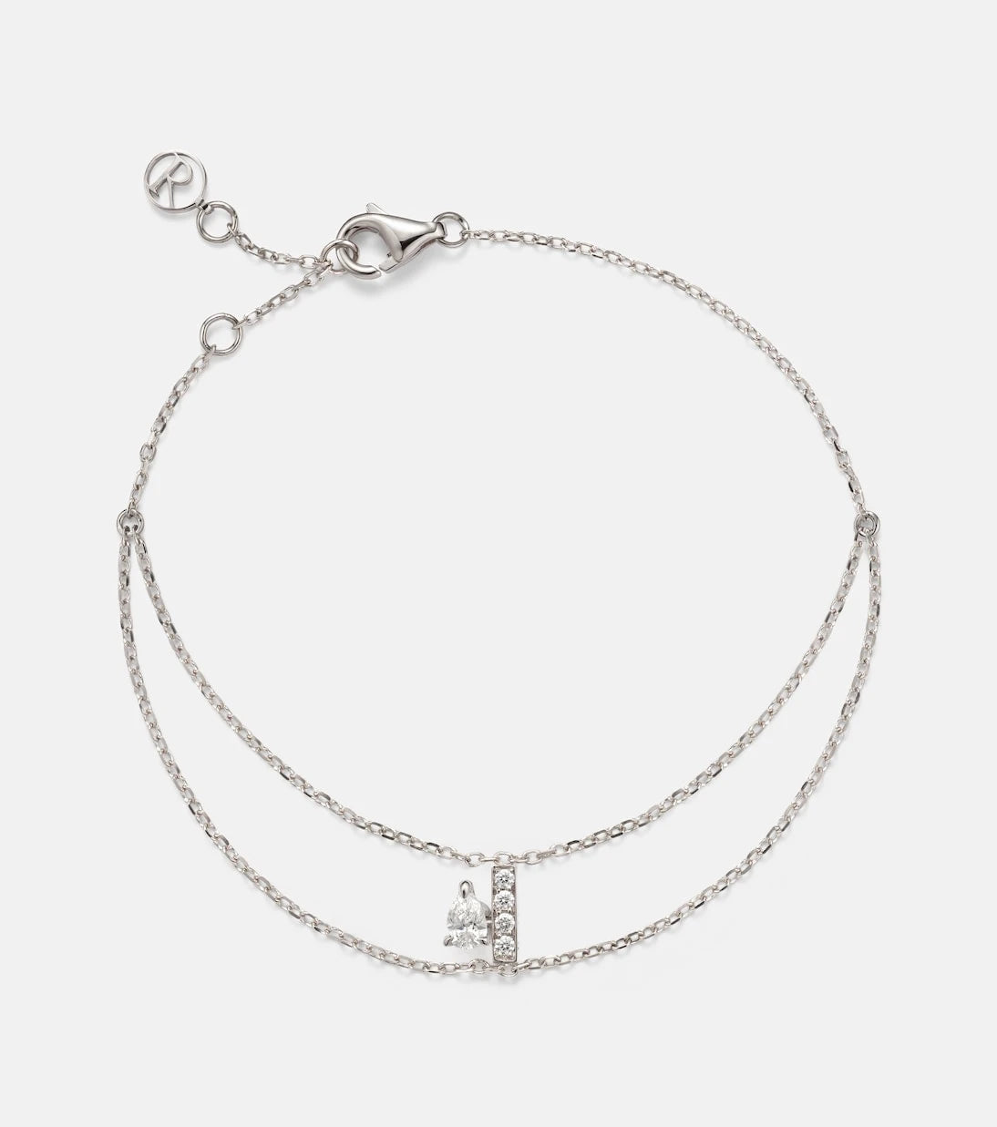 Repossi - Letters 18kt white gold bracelet with diamonds