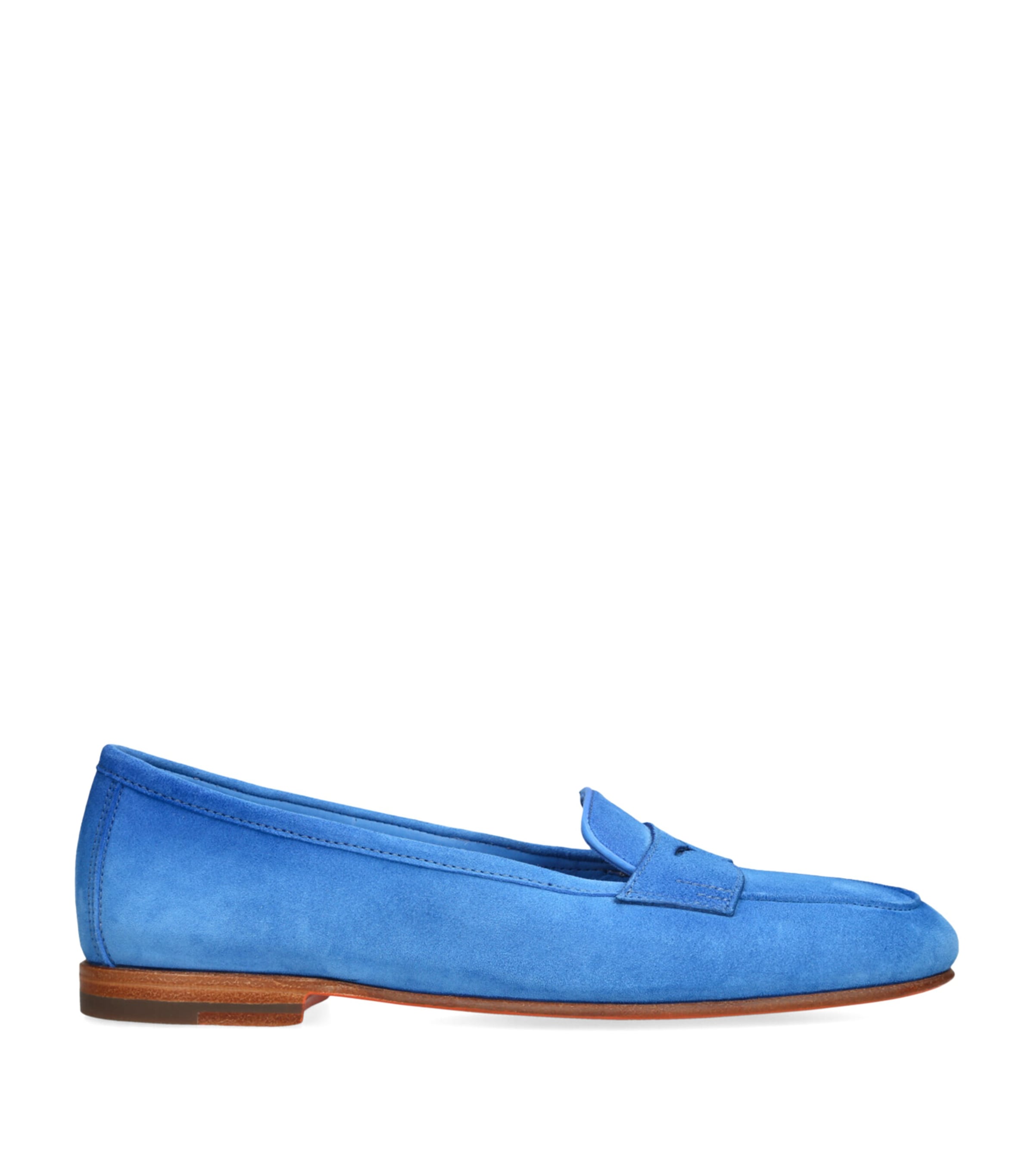 Blue Suede Carla Loafers
