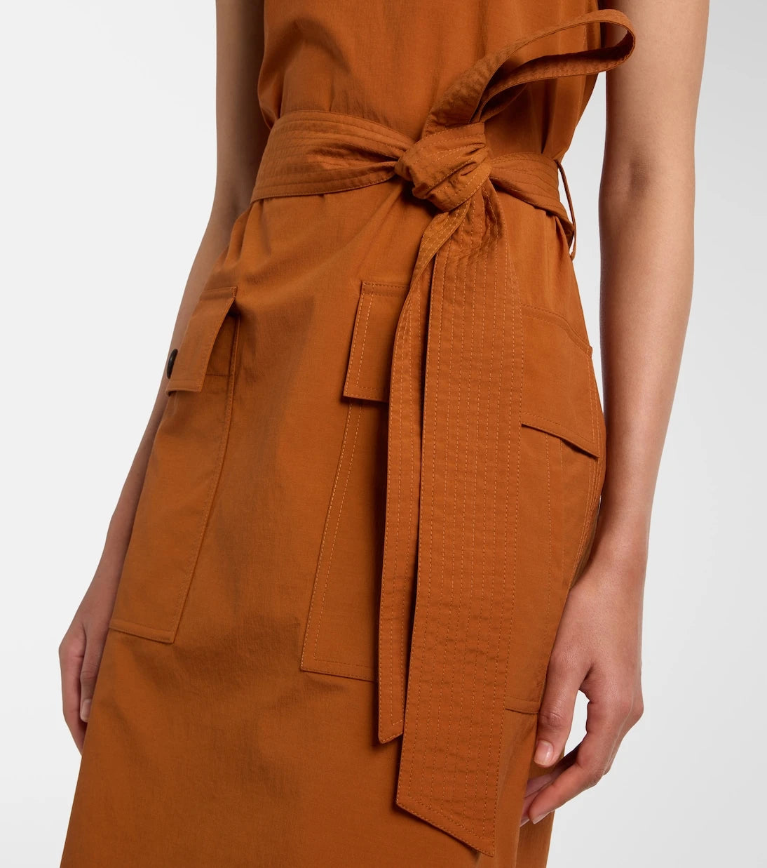 Saint Laurent - Kemerli midi elbise